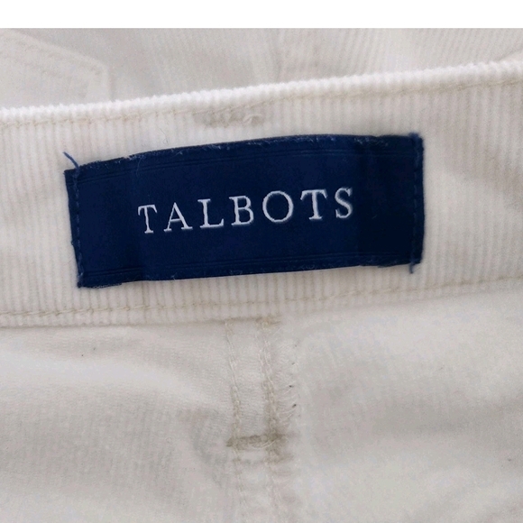 Talbots High Waist Jegging Ankle Off White Ivory Corduroy Pants Womens Peitte 10 - Picture 6 of 8